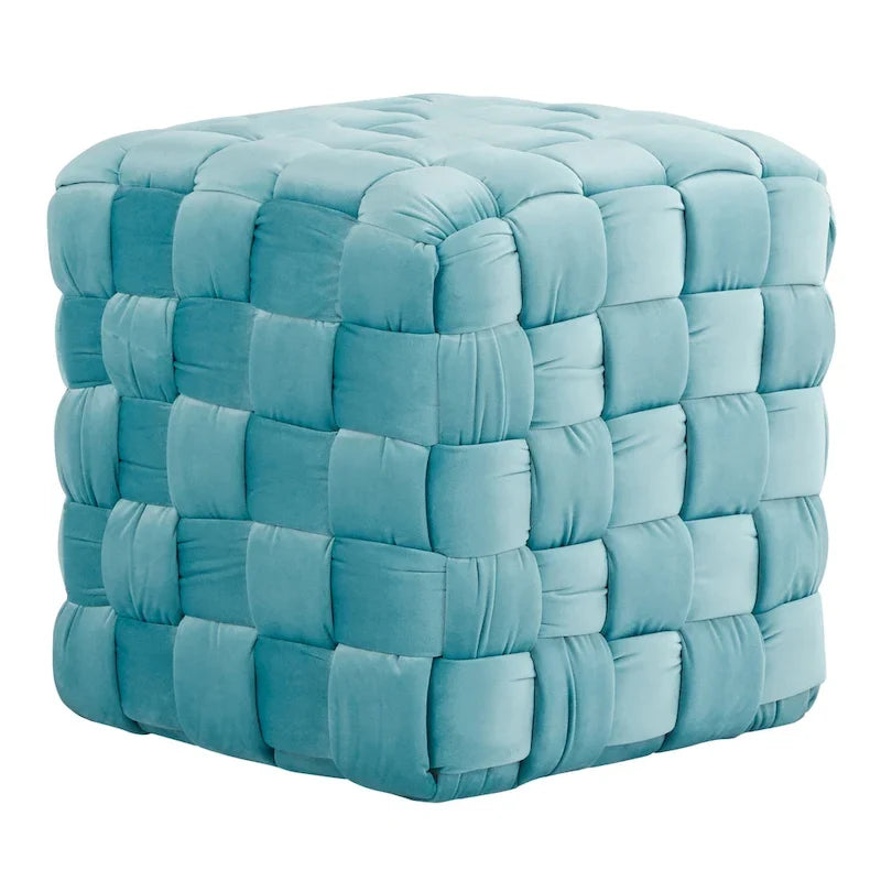 Pouf carré tressé Silver Orchid 16"