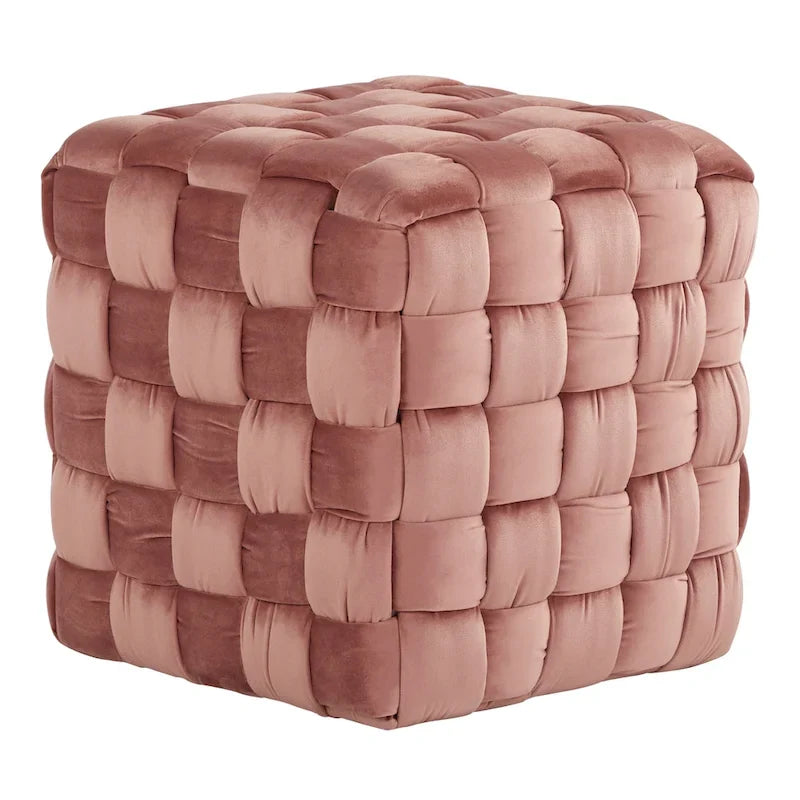 Pouf carré tressé Silver Orchid 16"