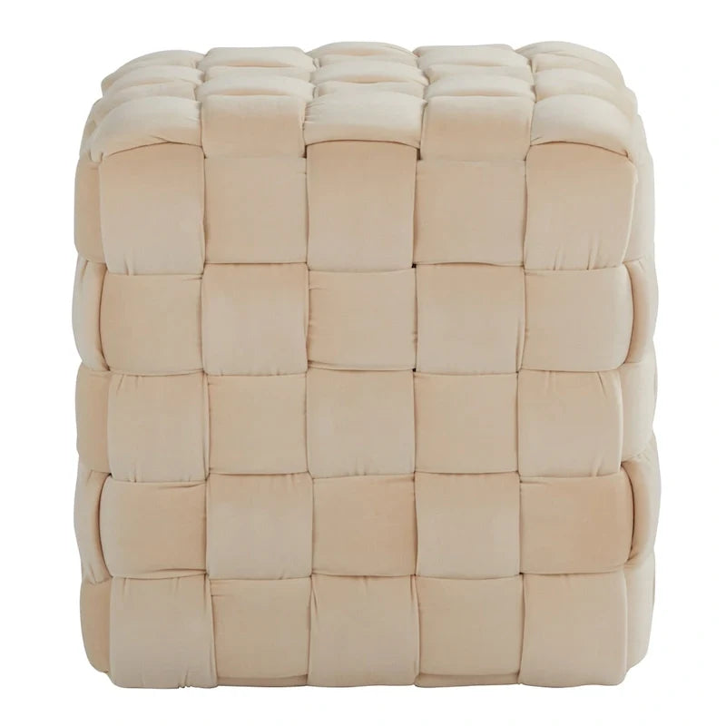 Pouf carré tressé Silver Orchid 16"