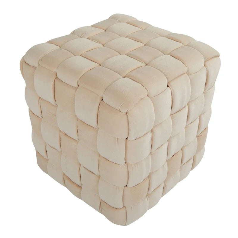 Pouf carré tressé Silver Orchid 16"