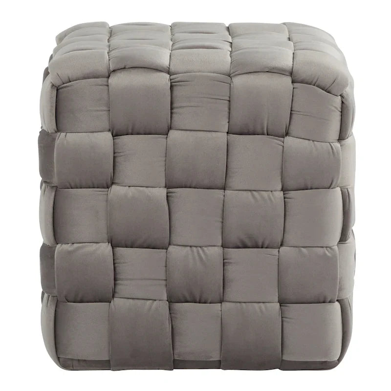 Pouf carré tressé Silver Orchid 16"