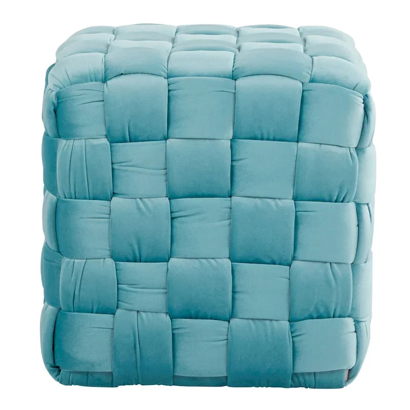 Pouf carré tressé Silver Orchid 16"