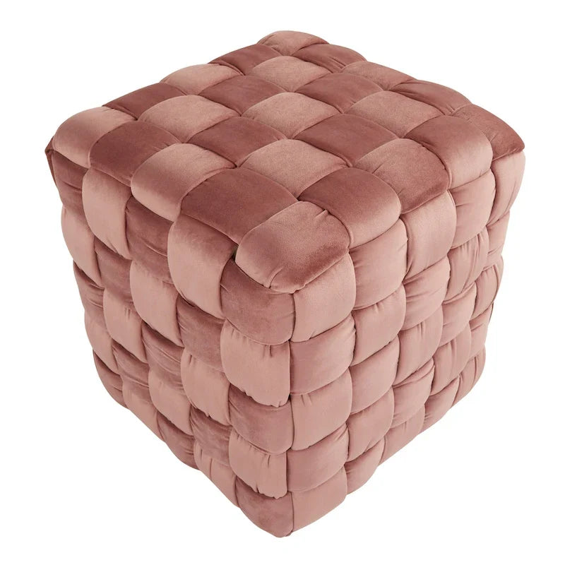 Pouf carré tressé Silver Orchid 16"