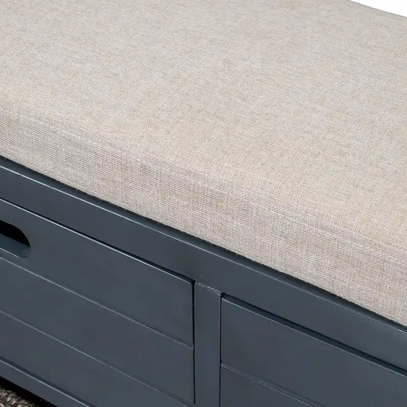 Banc de rangement avec panier amovible et 2 tiroirs