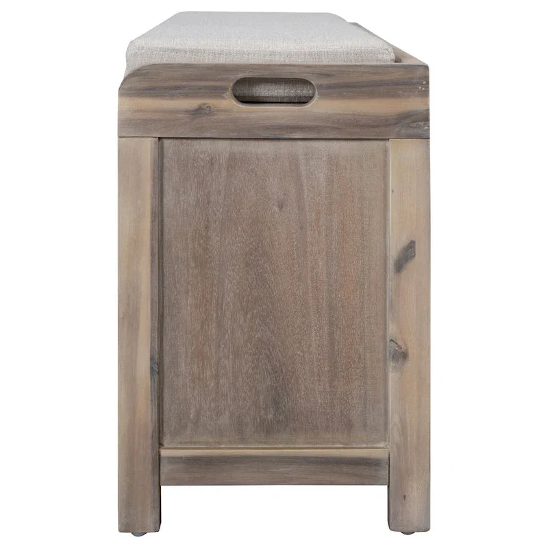 Banc de rangement avec panier amovible et 2 tiroirs