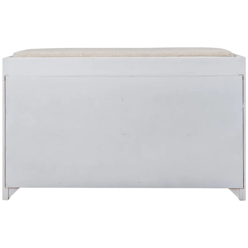 Banc de rangement avec panier amovible et 2 tiroirs
