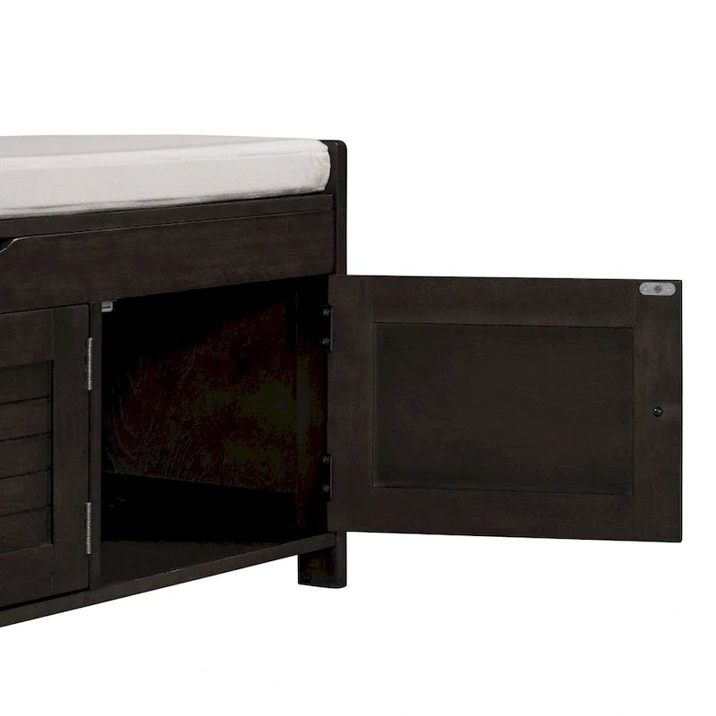 Banc de rangement avec 3 portes persiennes