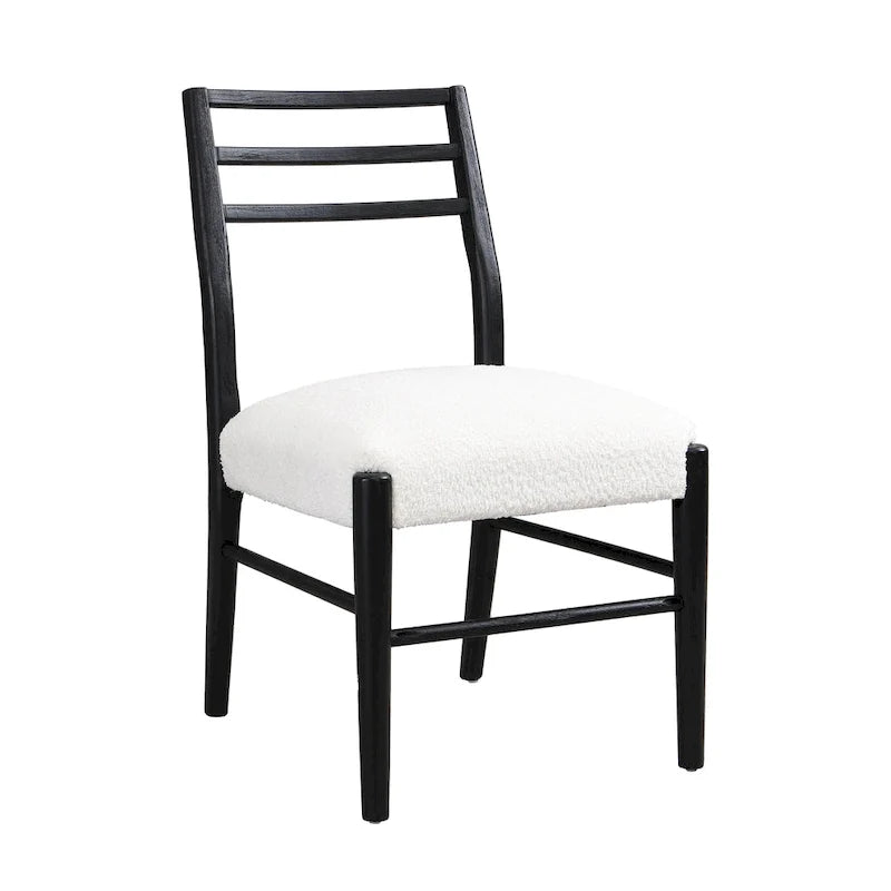 Chaises de salle à manger rembourrées en tissu et bois d'hévéa (lot de 2) par
