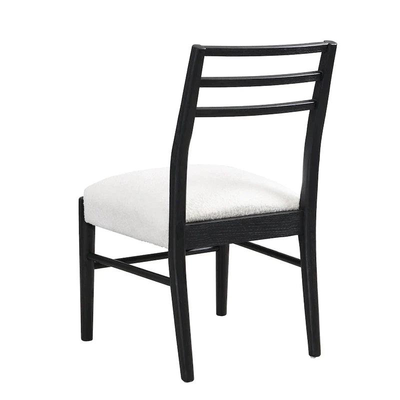 Chaises de salle à manger rembourrées en tissu et bois d'hévéa (lot de 2) par