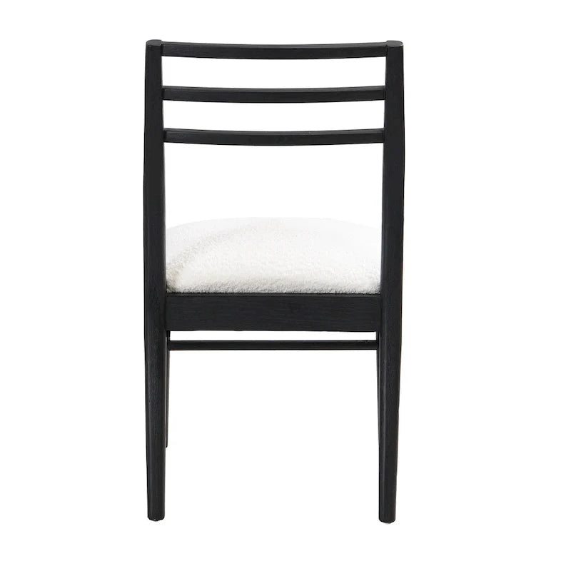 Chaises de salle à manger rembourrées en tissu et bois d'hévéa (lot de 2) par