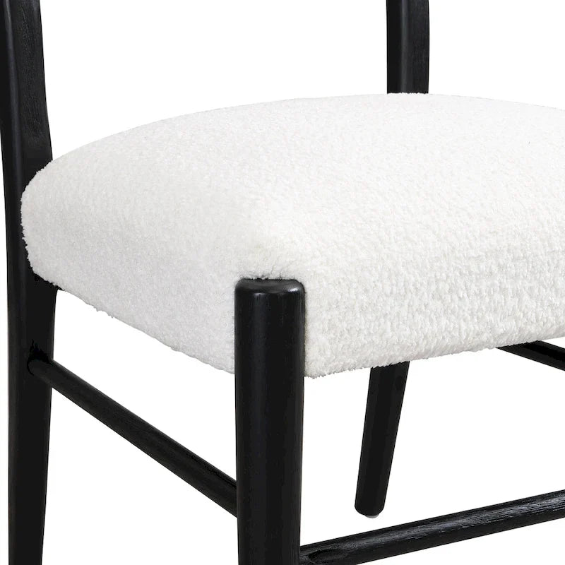 Chaises de salle à manger rembourrées en tissu et bois d'hévéa (lot de 2) par