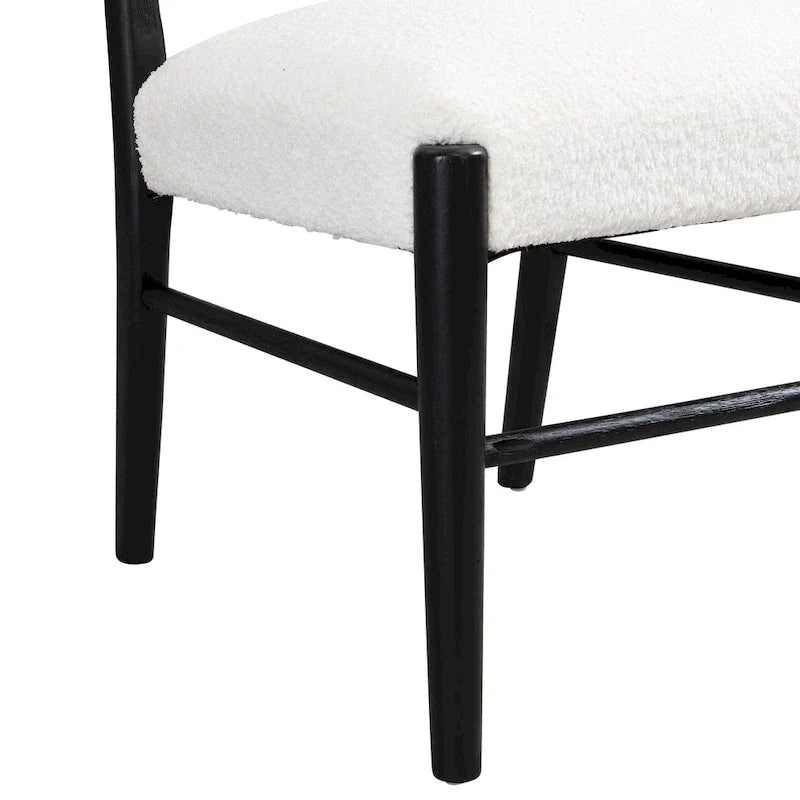Chaises de salle à manger rembourrées en tissu et bois d'hévéa (lot de 2) par