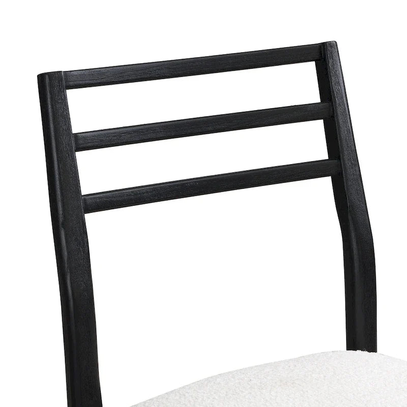 Chaises de salle à manger rembourrées en tissu et bois d'hévéa (lot de 2) par