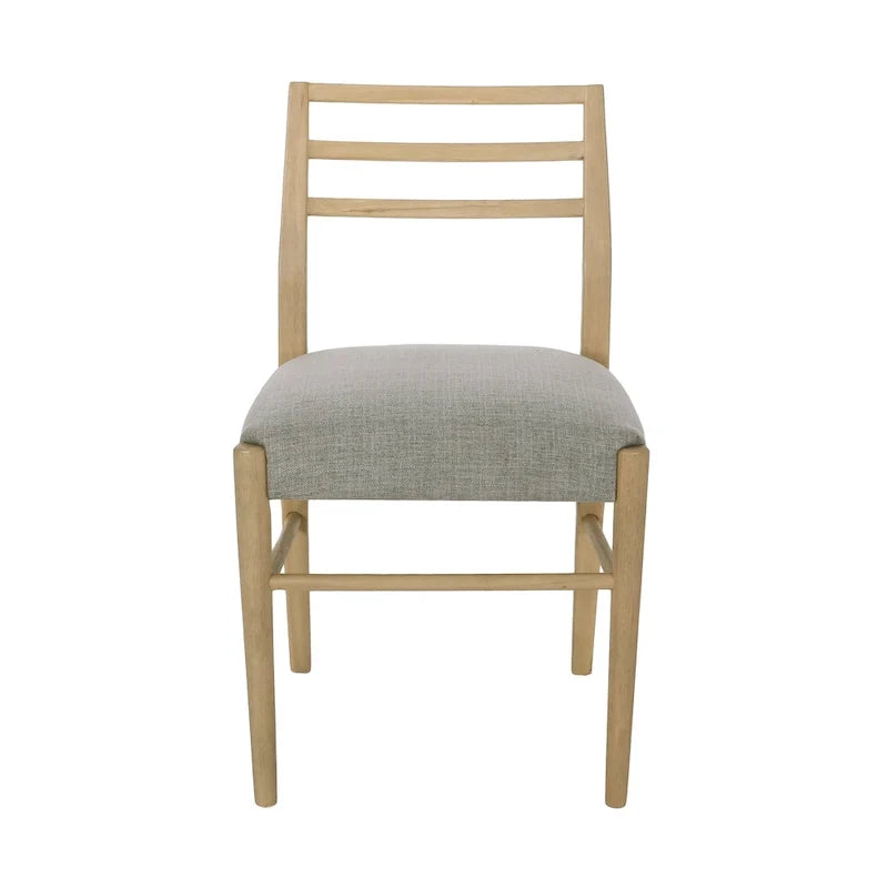 Chaises de salle à manger rembourrées en tissu et bois d'hévéa (lot de 2) par