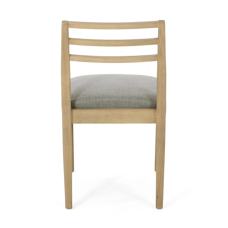 Chaises de salle à manger rembourrées en tissu et bois d'hévéa (lot de 2) par