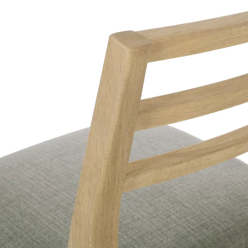 Chaises de salle à manger rembourrées en tissu et bois d'hévéa (lot de 2) par