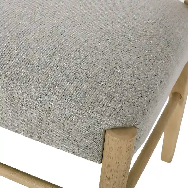 Chaises de salle à manger rembourrées en tissu et bois d'hévéa (lot de 2) par