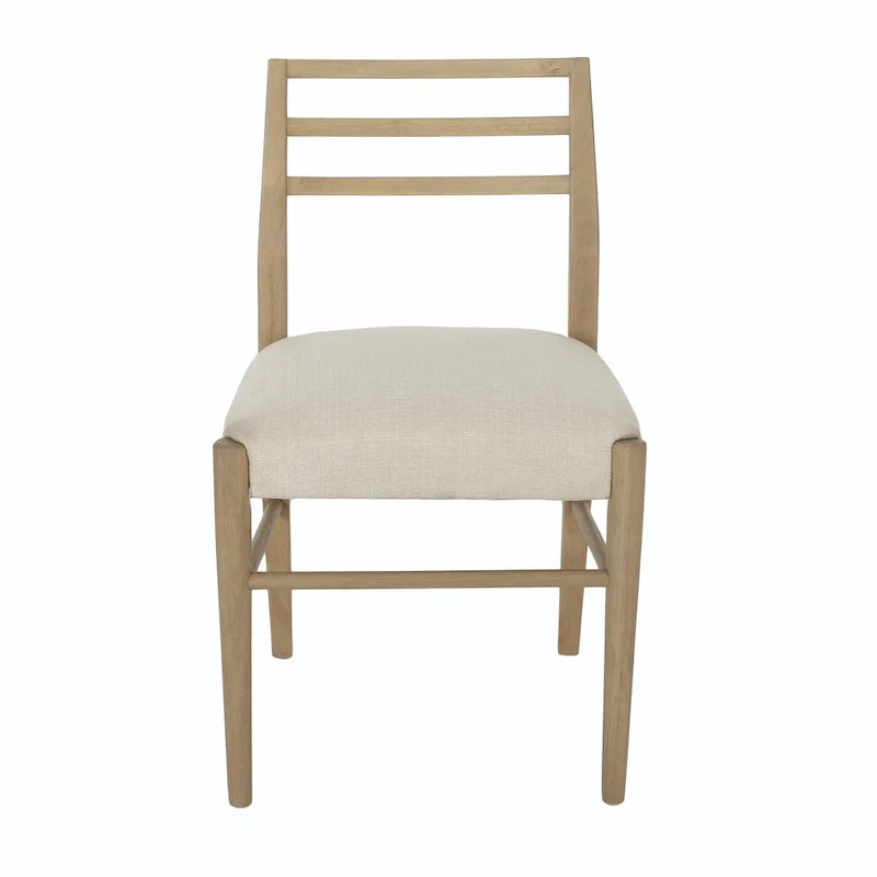 Chaises de salle à manger rembourrées en tissu et bois d'hévéa (lot de 2) par