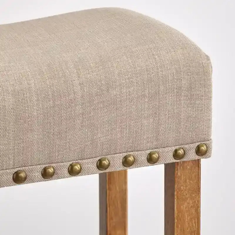 Tabouret de comptoir de 24 po avec clous de tapissier (lot de 2)