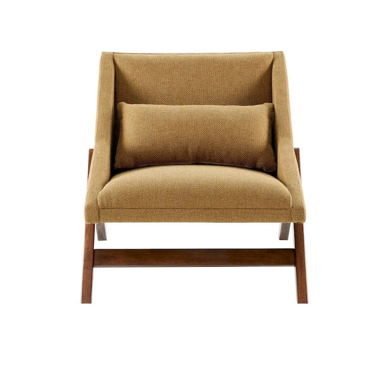 Fauteuil jaune moutarde / couleur pécan