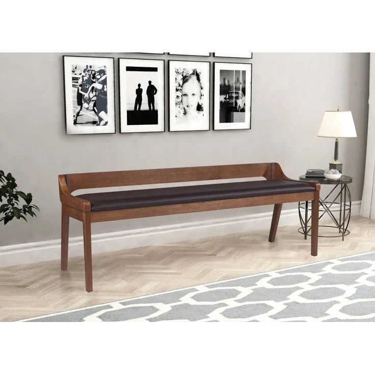 Banc de salle à manger en bois style milieu du siècle