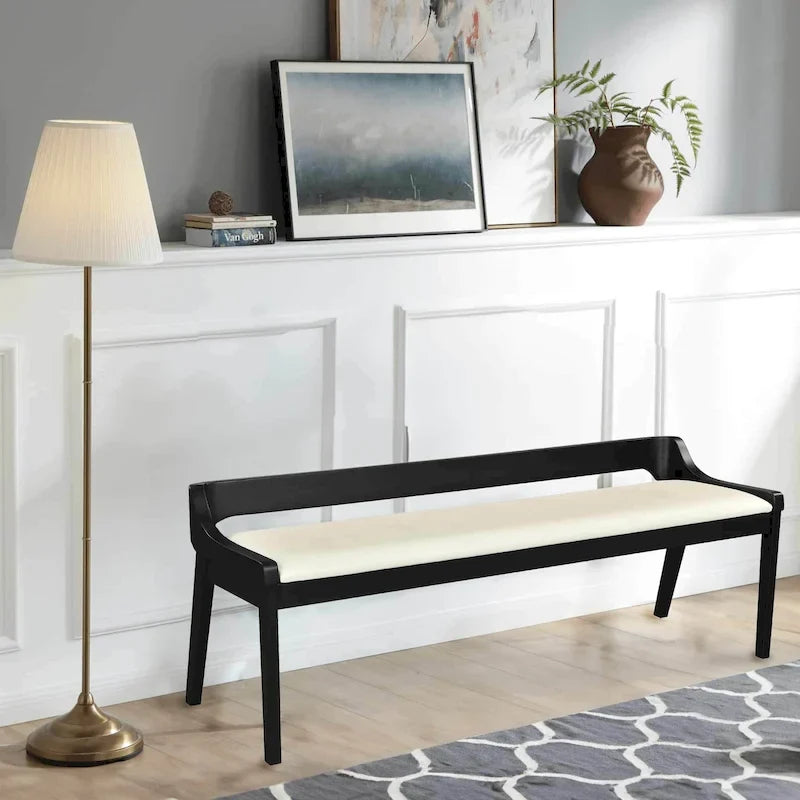 Banc de salle à manger en bois style milieu du siècle