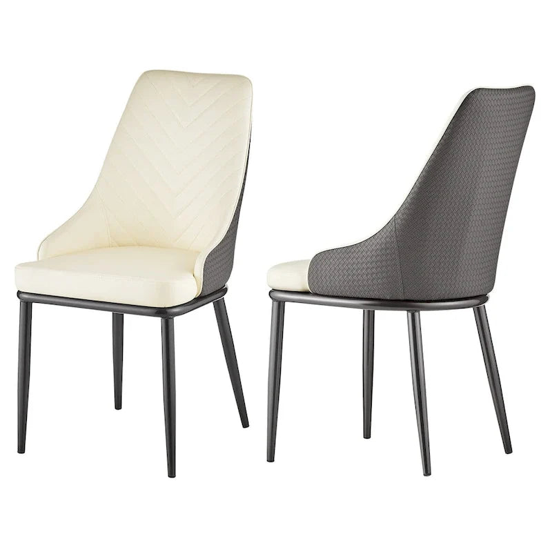 Chaises de salle à manger en similicuir, lot de 4 - 18.1L x 21.3P x 36.6H