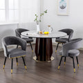 Chaise de salle à manger pivotante en velours avec pieds en métal, lot de 2