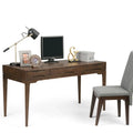 Bureau de travail style Mid-Century Modern en BOIS MASSIF de 60 pouces de largeur