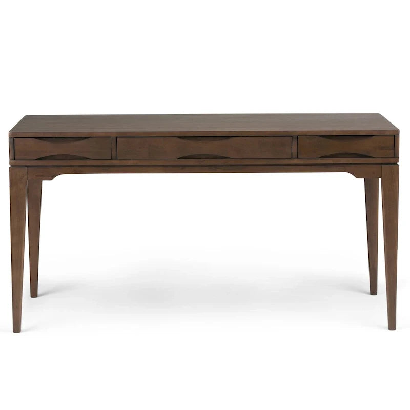 Bureau de travail style Mid-Century Modern en BOIS MASSIF de 60 pouces de largeur