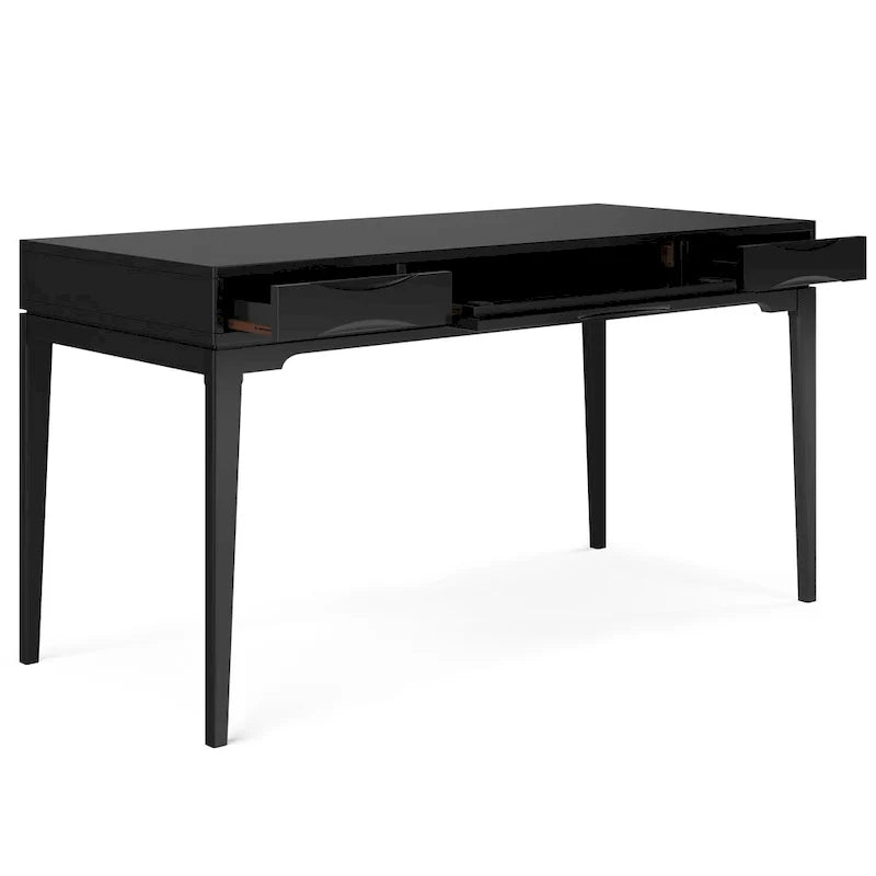 Bureau de travail style Mid-Century Modern en BOIS MASSIF de 60 pouces de largeur