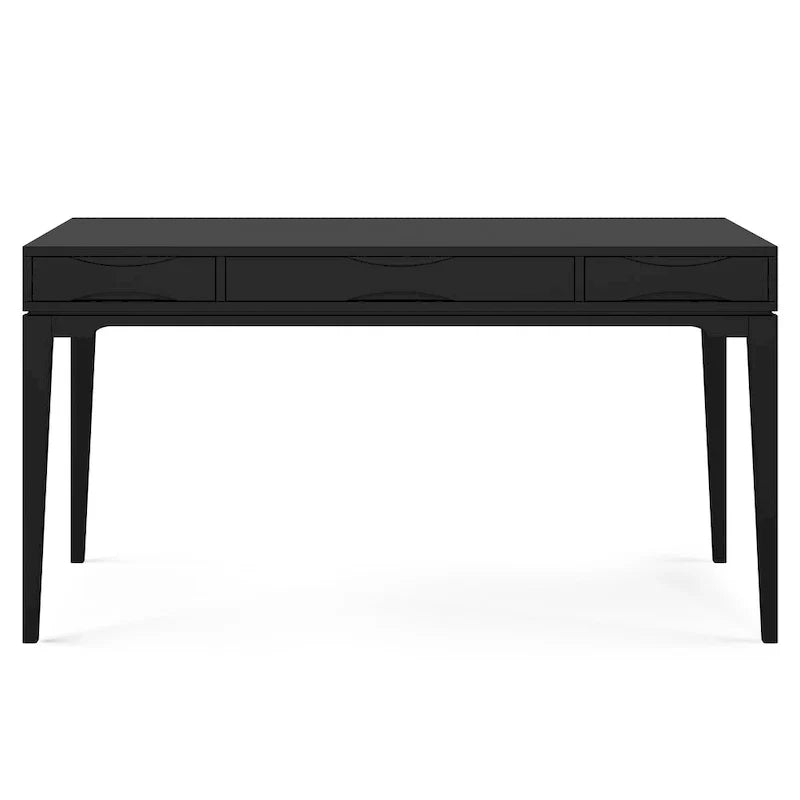 Bureau de travail style Mid-Century Modern en BOIS MASSIF de 60 pouces de largeur