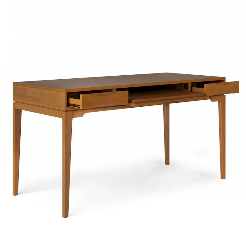 Bureau de travail style Mid-Century Modern en BOIS MASSIF de 60 pouces de largeur