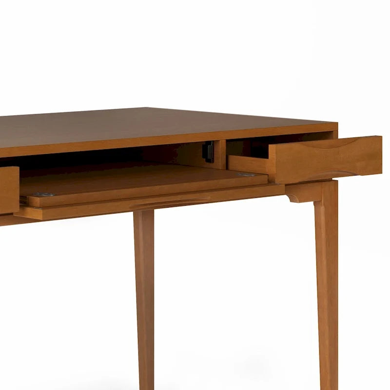 Bureau de travail style Mid-Century Modern en BOIS MASSIF de 60 pouces de largeur