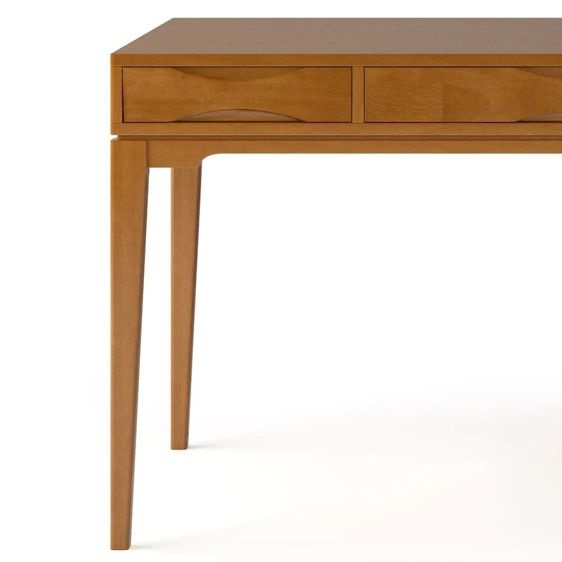 Bureau de travail style Mid-Century Modern en BOIS MASSIF de 60 pouces de largeur
