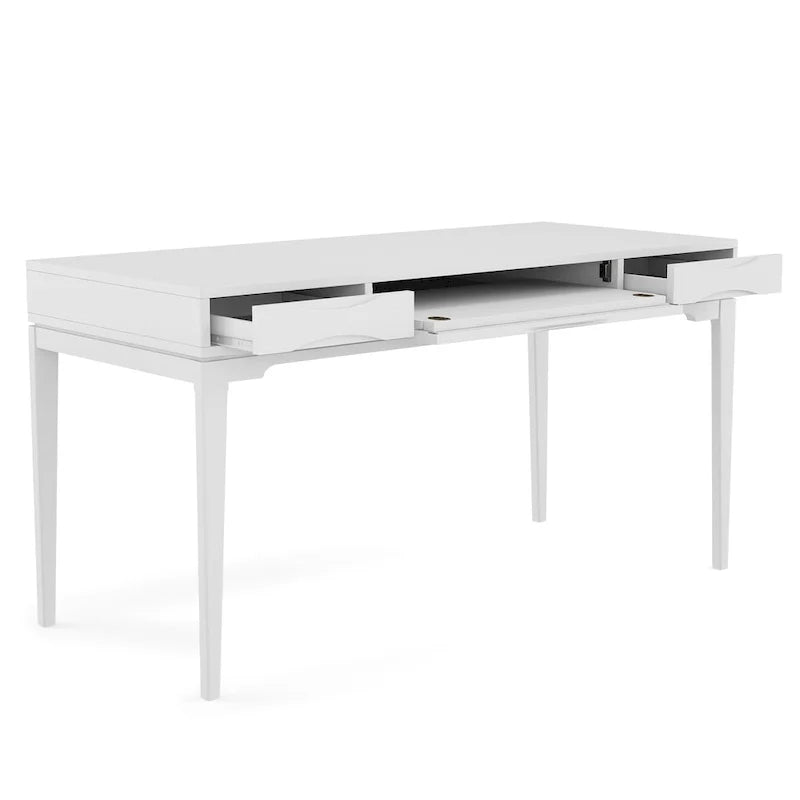 Bureau de travail style Mid-Century Modern en BOIS MASSIF de 60 pouces de largeur