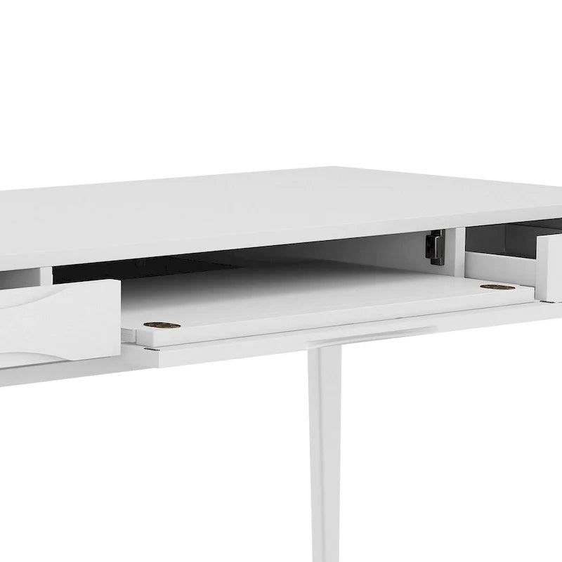 Bureau de travail style Mid-Century Modern en BOIS MASSIF de 60 pouces de largeur