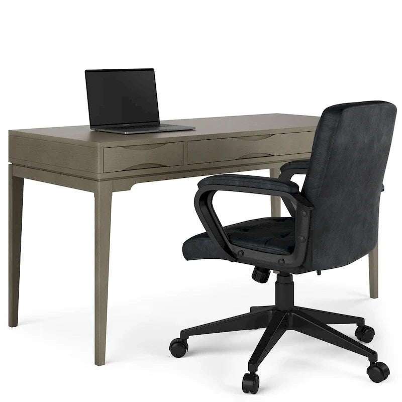 Bureau de travail style Mid-Century Modern en BOIS MASSIF de 60 pouces de largeur