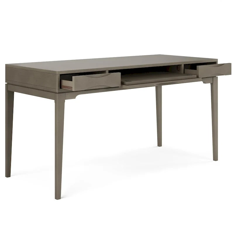 Bureau de travail style Mid-Century Modern en BOIS MASSIF de 60 pouces de largeur