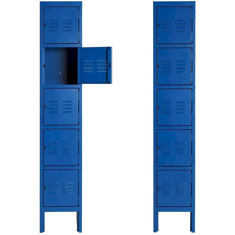 5 Door Metal Lockers Storage Cabinet for School Office Gym