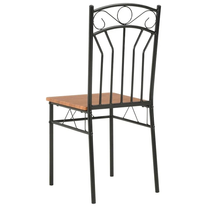 Chaises de salle à manger, lot de 2, MDF marron
