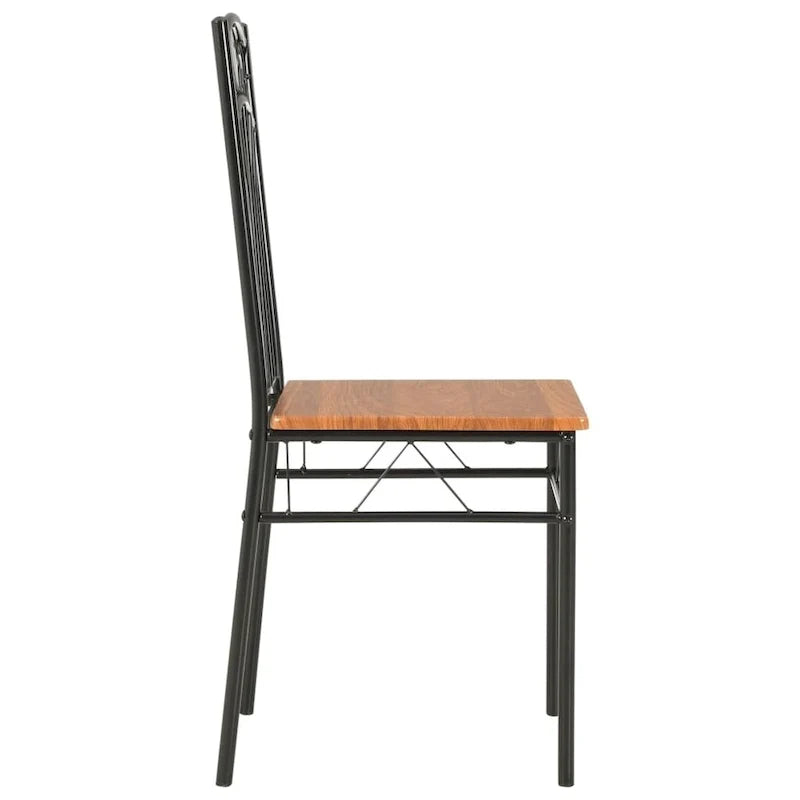 Chaises de salle à manger, lot de 2, MDF marron