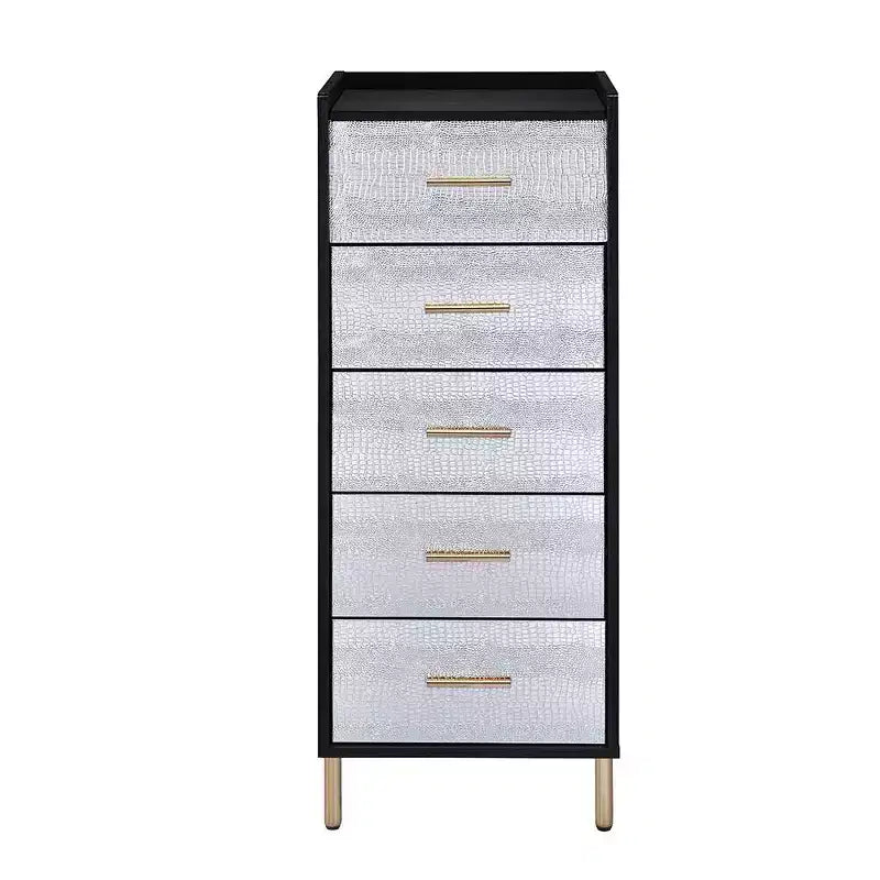 Armoire à bijoux 5 portes avec cadre en métal de 17 po, aucun assemblage requis