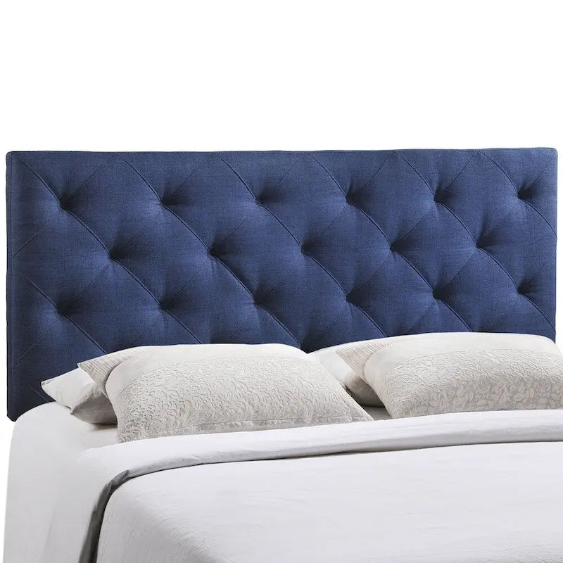 Tête de lit capitonnée en lin pour lit Queen