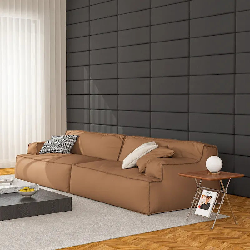 Tête de lit adhésive 9,84 x 23,62, lot de 12, panneaux muraux 3D insonorisants, panneau mural rembourré