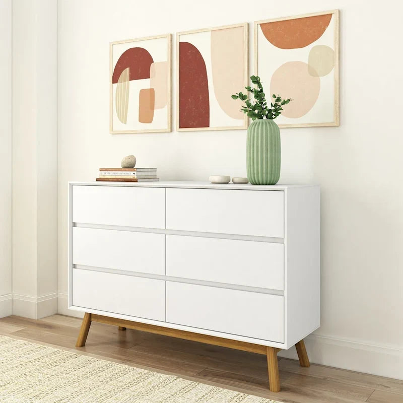 Commode 6 tiroirs style Mid-Century